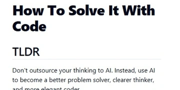 How To Solve It With Code thumbnail