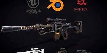 The Ultimate weapon course (Create Sniper in Blender 3.4 ) thumbnail