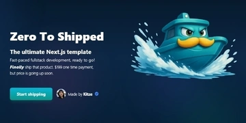 Zero To Shipped. The ultimate Next.js template thumbnail